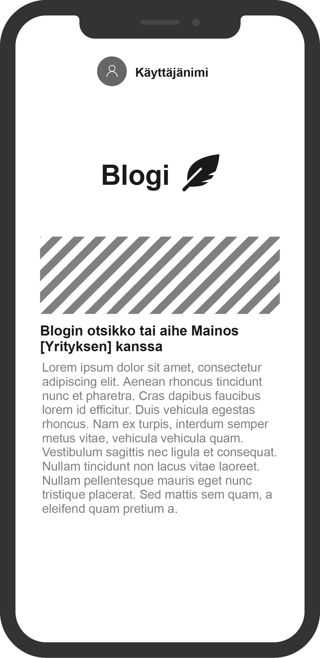 Esimerkkikuva mainoksen merkitsemisestä blogijulkaisussa.