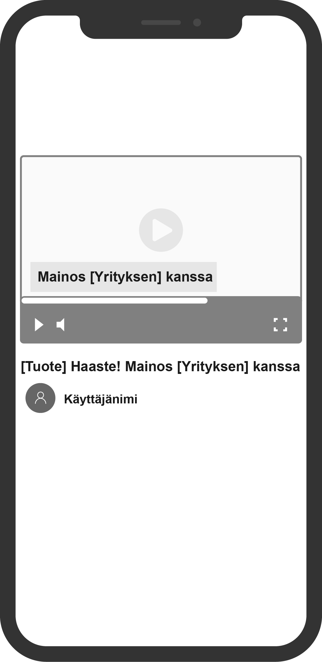 Esimerkkikuva YouTubesta, kun video sisältää mainososion