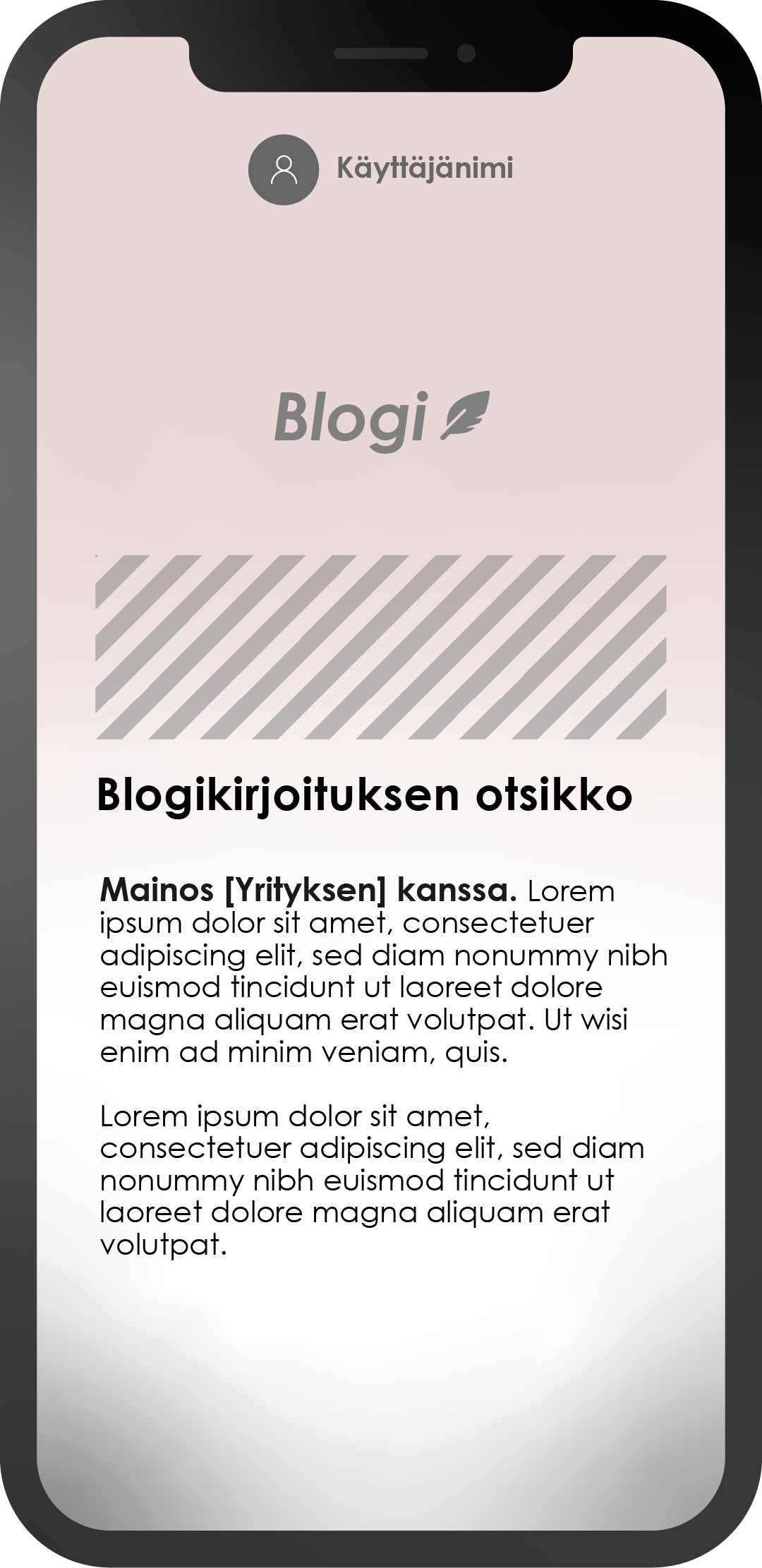 Esimerkkikuva mainoksen merkitsemisestä blogijulkaisussa.